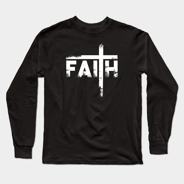 Faith Typograph Lettering Quote Long Sleeve T-Shirt by LR_Collections